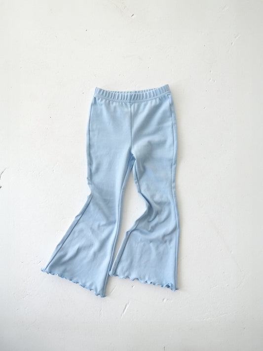 Flare Cotton Summer Trousers Sky Blue