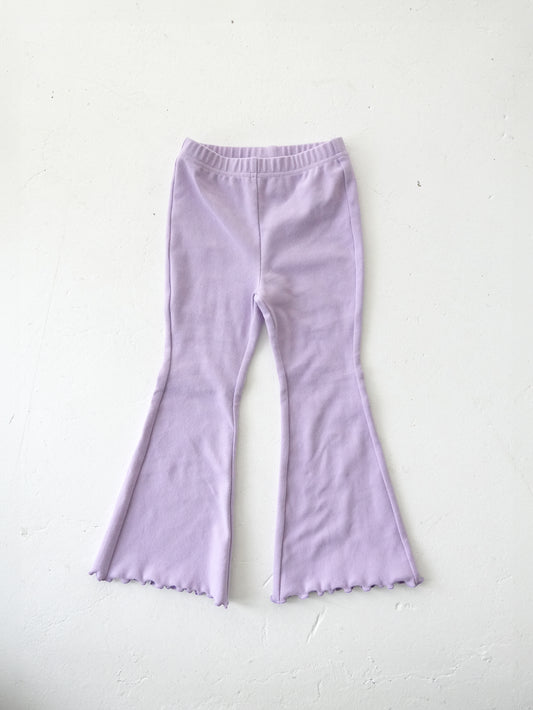 Flare Cotton Summer Trousers Lilac