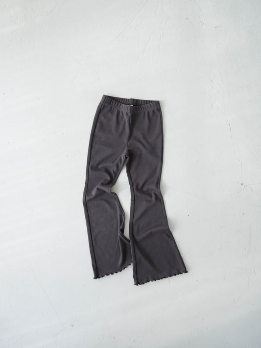 Flare Cotton Summer Trousers Charcoal