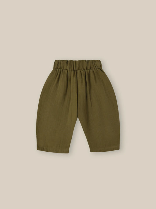 Olive Organic Cotton Fisherman Pants