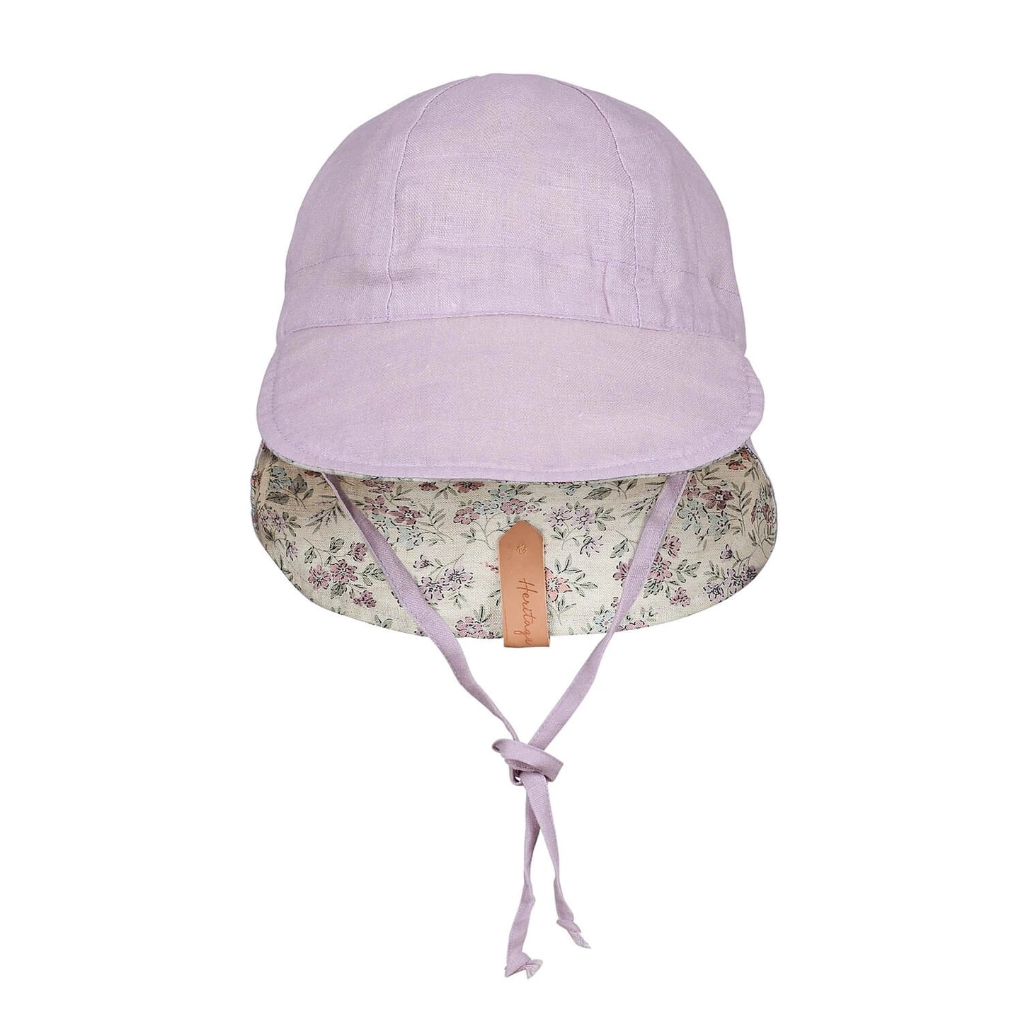 'Lounger' Flap Linen Reversible Sun Hat - Laura / Viola