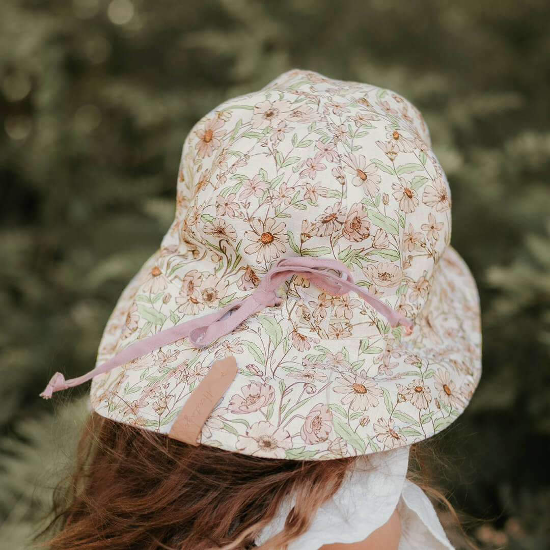 'Wanderer' Panelled Bucket Reversible Sun Hat Poppy / Rosa