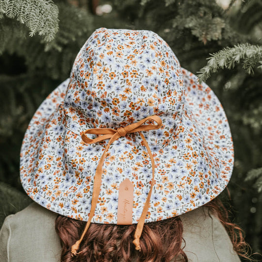 'Sightseer' Girls Wide Brimmed Reversible Sun Hat Meredith / Maize