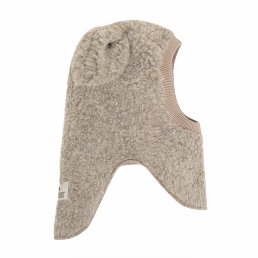 HUTTEliHUT Wool Teddy Bear Ears Balaclava Camel Melange