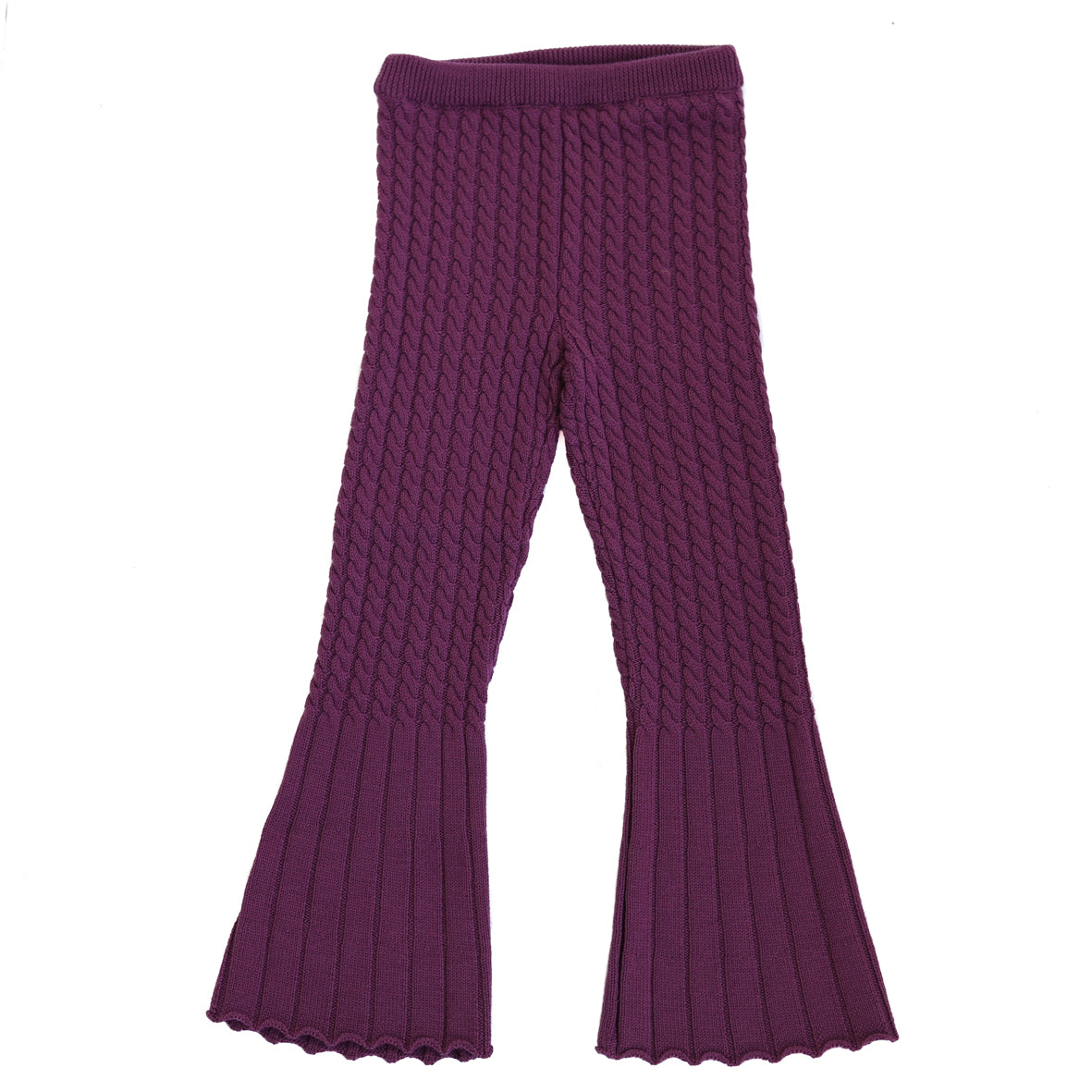 Vivia Handmade Merino Wool Knit Pants Grape Kis