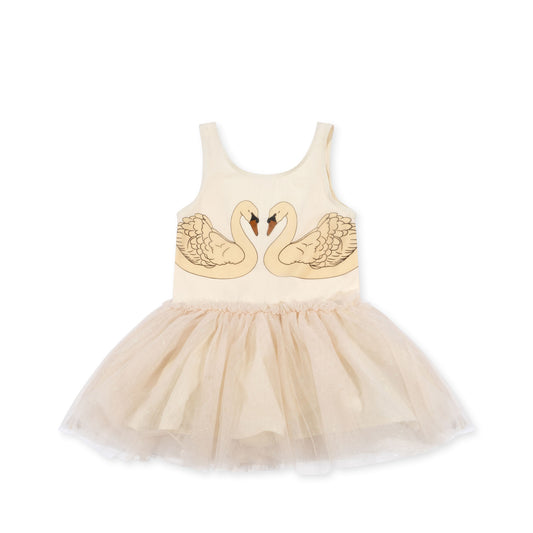 Fairy Ballerina Strap Dress Organic Cotton Buttercream Glitter