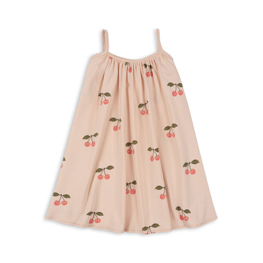 Kids Summer Strap Sleeveless Dress Cherry