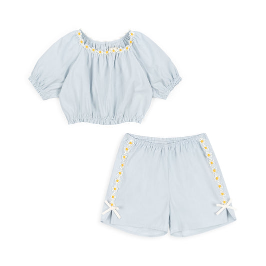 Summer Organic Cotton Daisy Set Blue