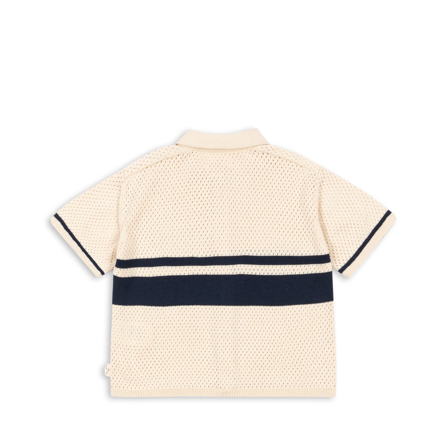 HAI Knit Organic Cotton Short Sleeves Polo Shirt Blue Stripe