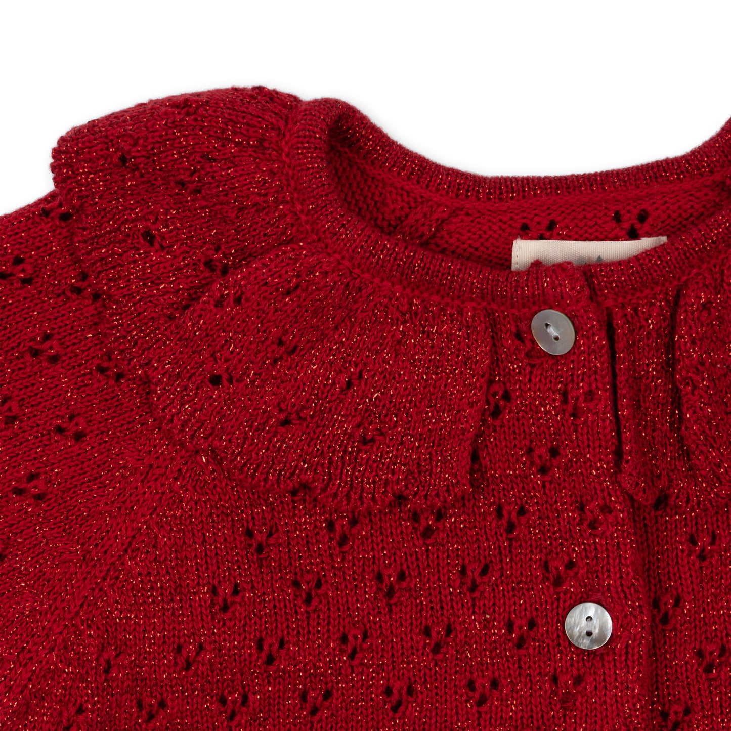 Holiday Organic Cotton Knit Cardigan Red