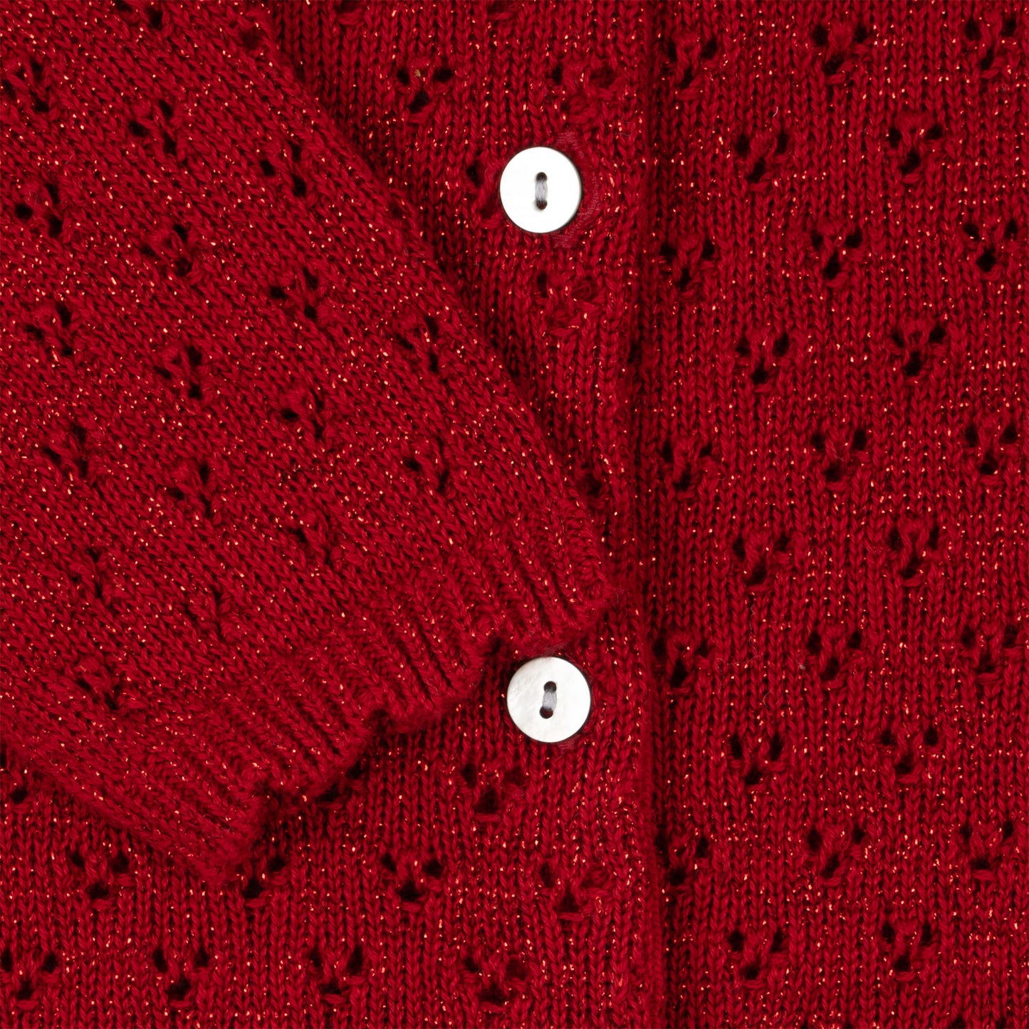 Holiday Organic Cotton Knit Cardigan Red