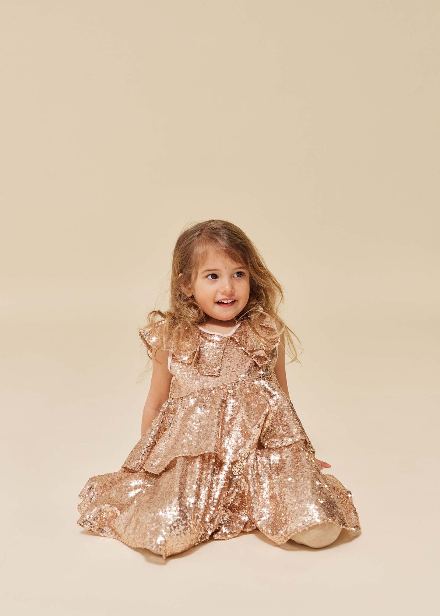 Starla Sequin Dress Gold Blush