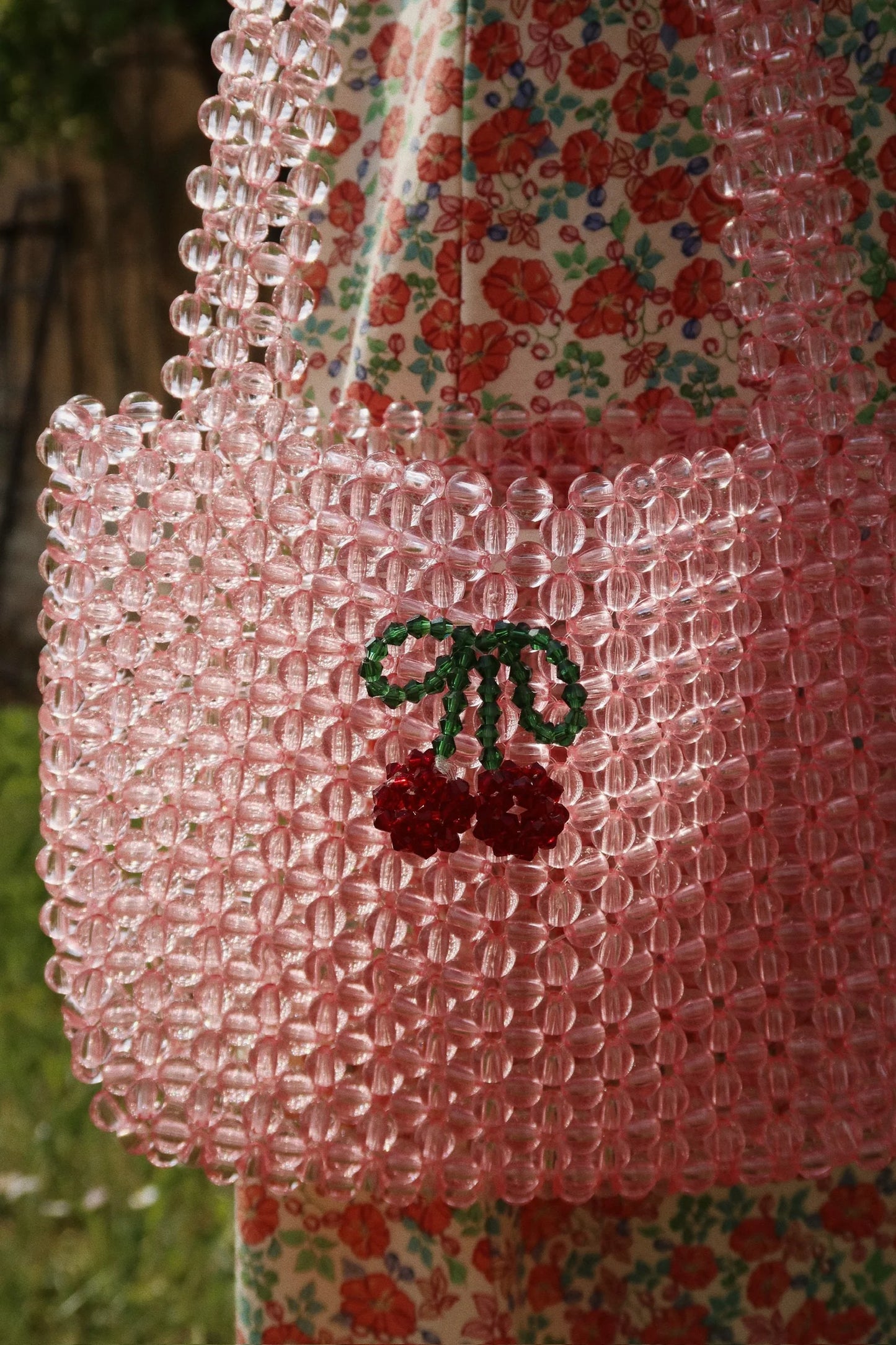 Perla Cherry Beaded Girls Bag