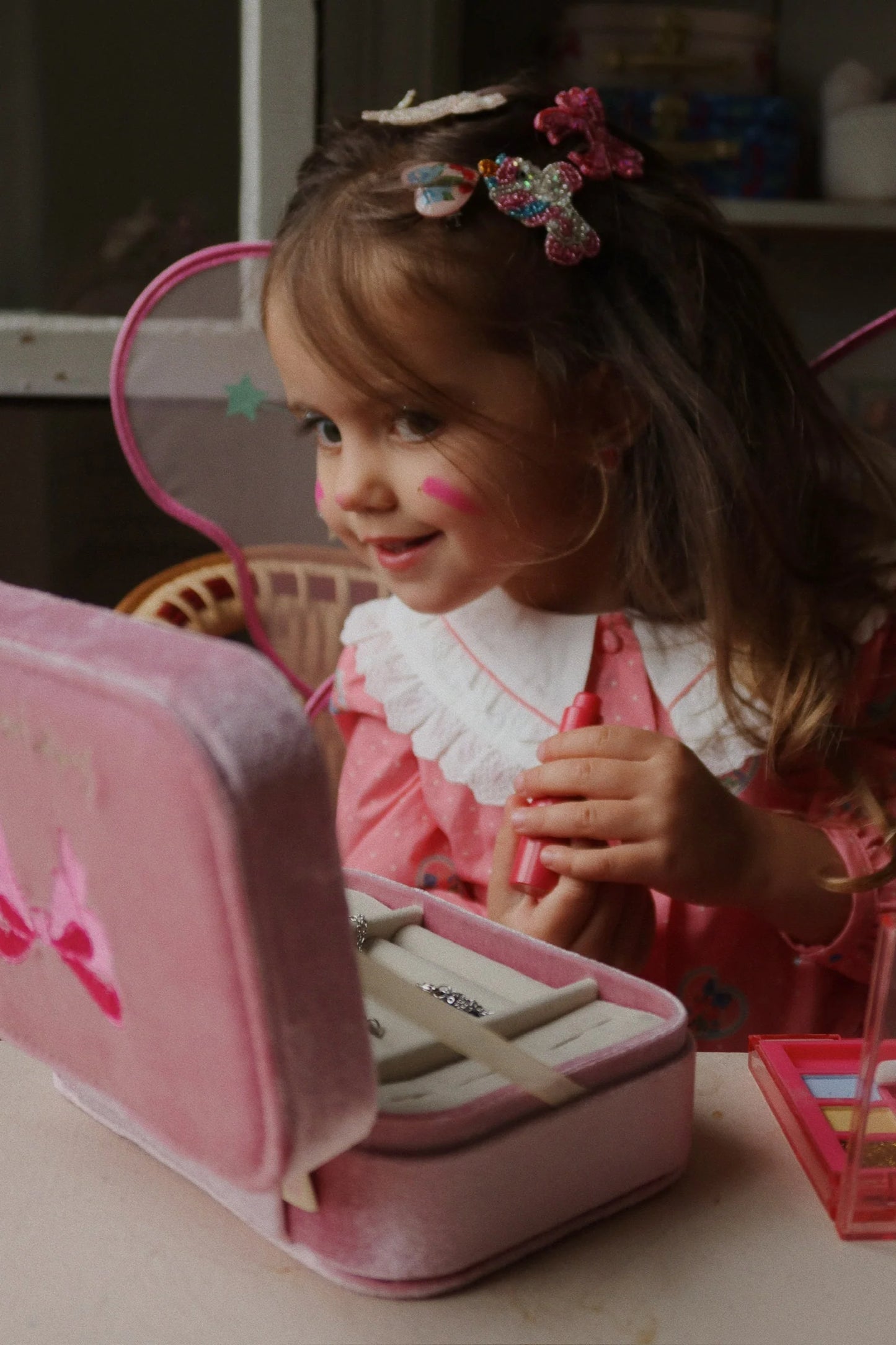 Konges Sløjd All I Wish For Kids Velvet Jewellery Box Pink