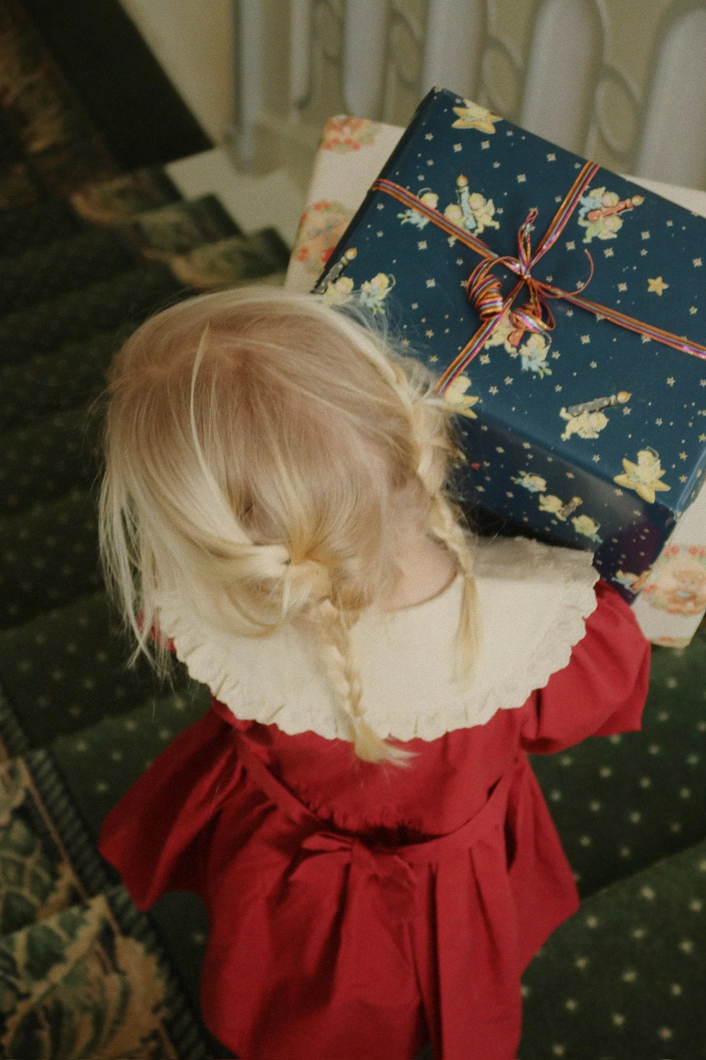 COEUR Vintage Collar Organic Cotton Dress Burgundy