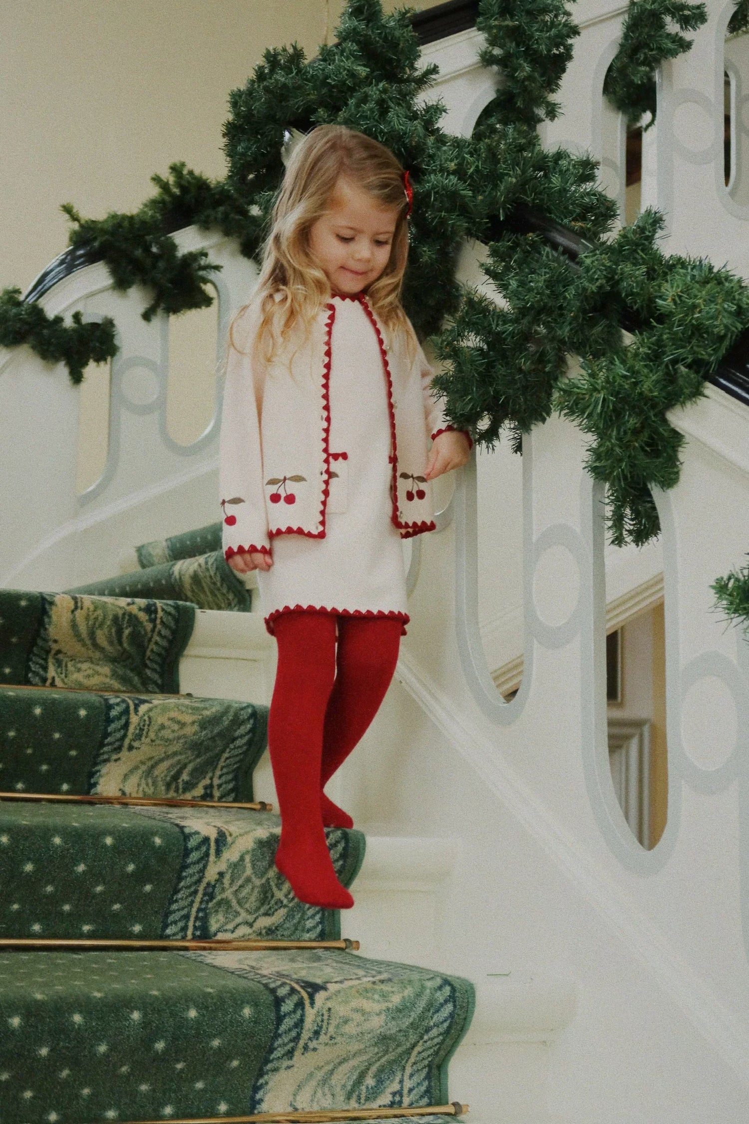 COLLETTE Sleeveless Wool Cherry Dress Off White-Konges Slojd Canada-LITTLEMN COLLETTE Sleeveless Wool Cherry Dress Off White-Konges Slojd Canada-LITTLEMN