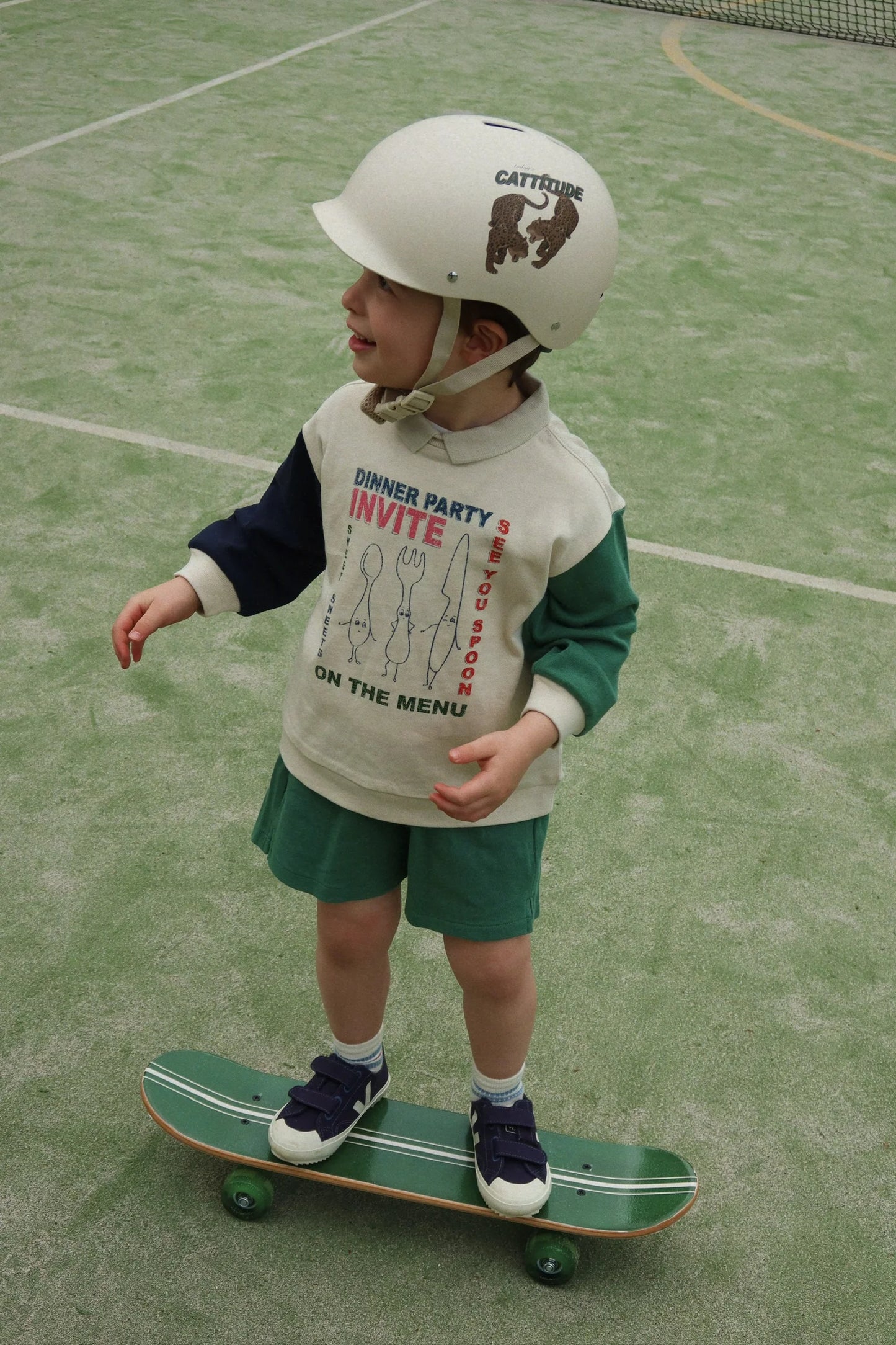 Konges Sløjd Dinner Party Printed Spotty Long Sleeves Sweatshirt Colour Block