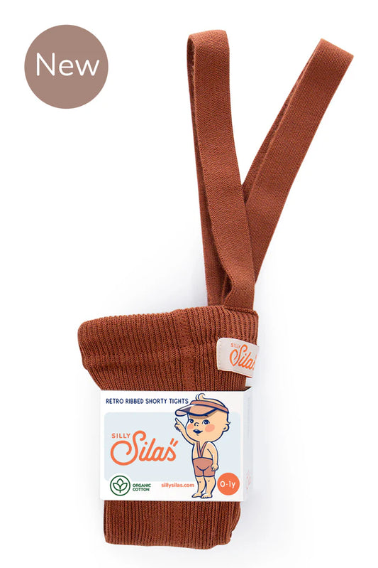 Shorty Retro Ribbed Cotton Cinnamon with Braces Tight