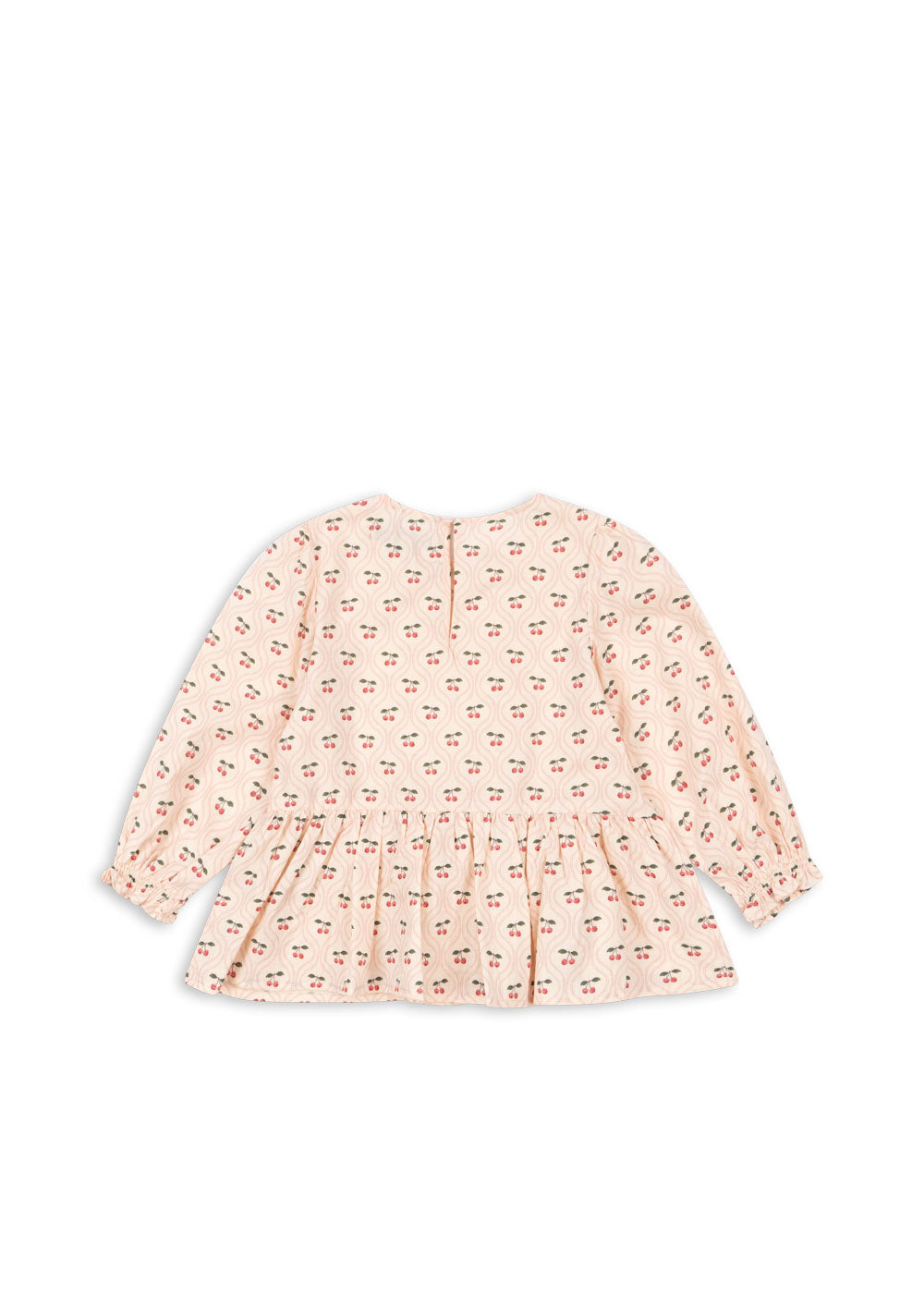 CIANNA Organic Cotton Long Sleeves Cherry Printed Blouse Pale Pink