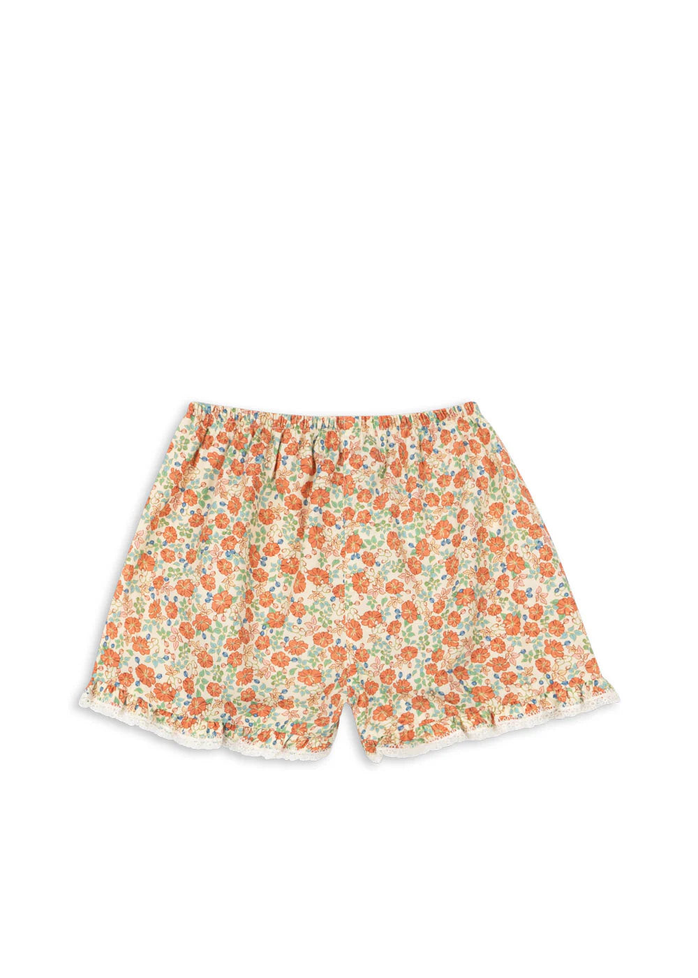 VERBENA Summer Blossom Floral Ruffle Shorts Organic Cotton Flower Printed