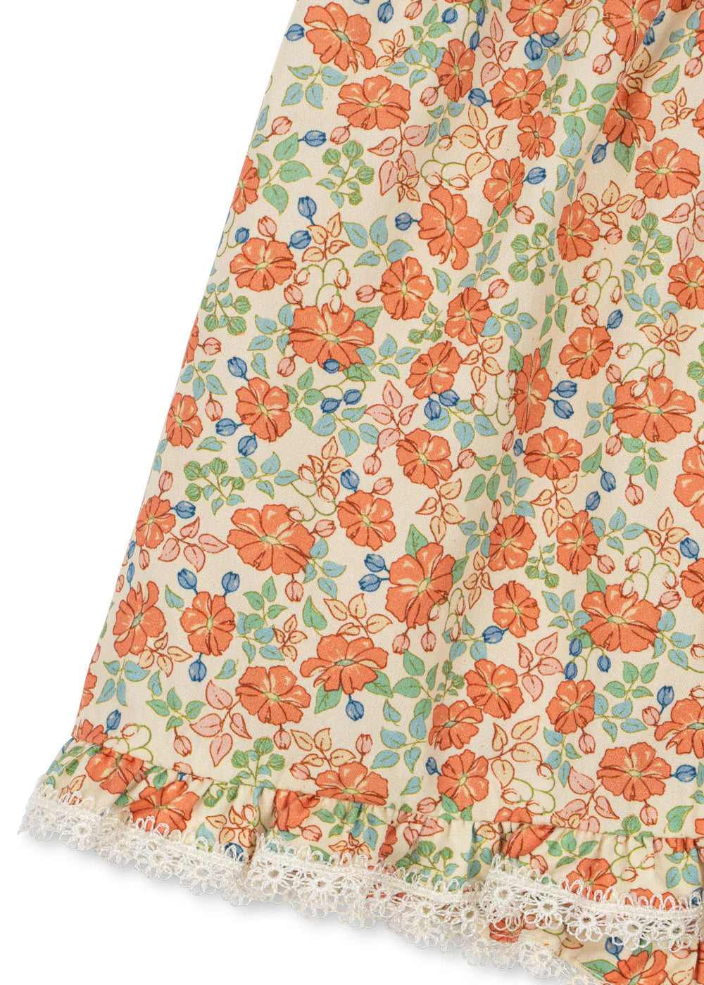 VERBENA Summer Blossom Floral Ruffle Shorts Organic Cotton Flower Printed