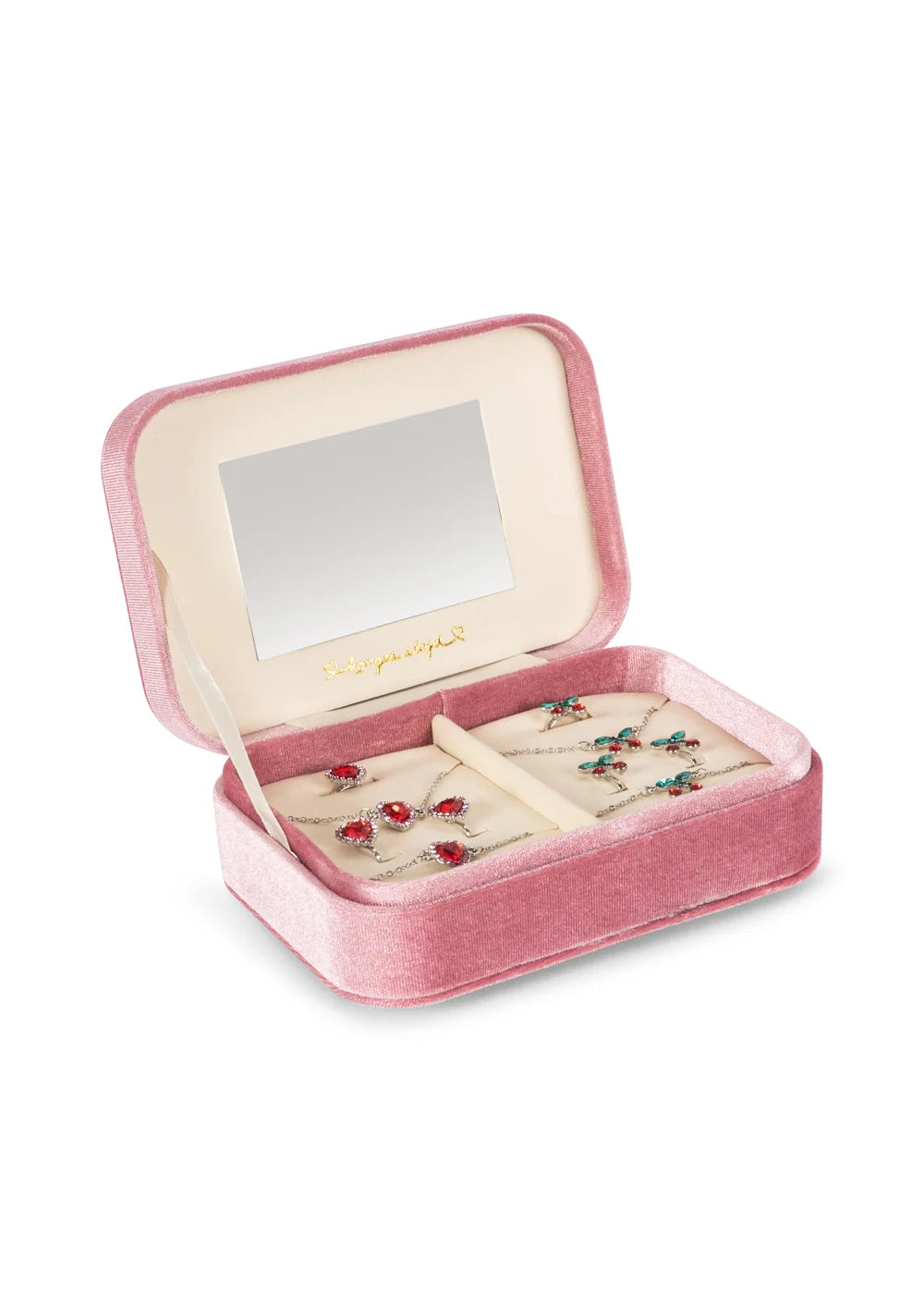 Konges Sløjd All I Wish For Kids Velvet Jewellery Box Pink