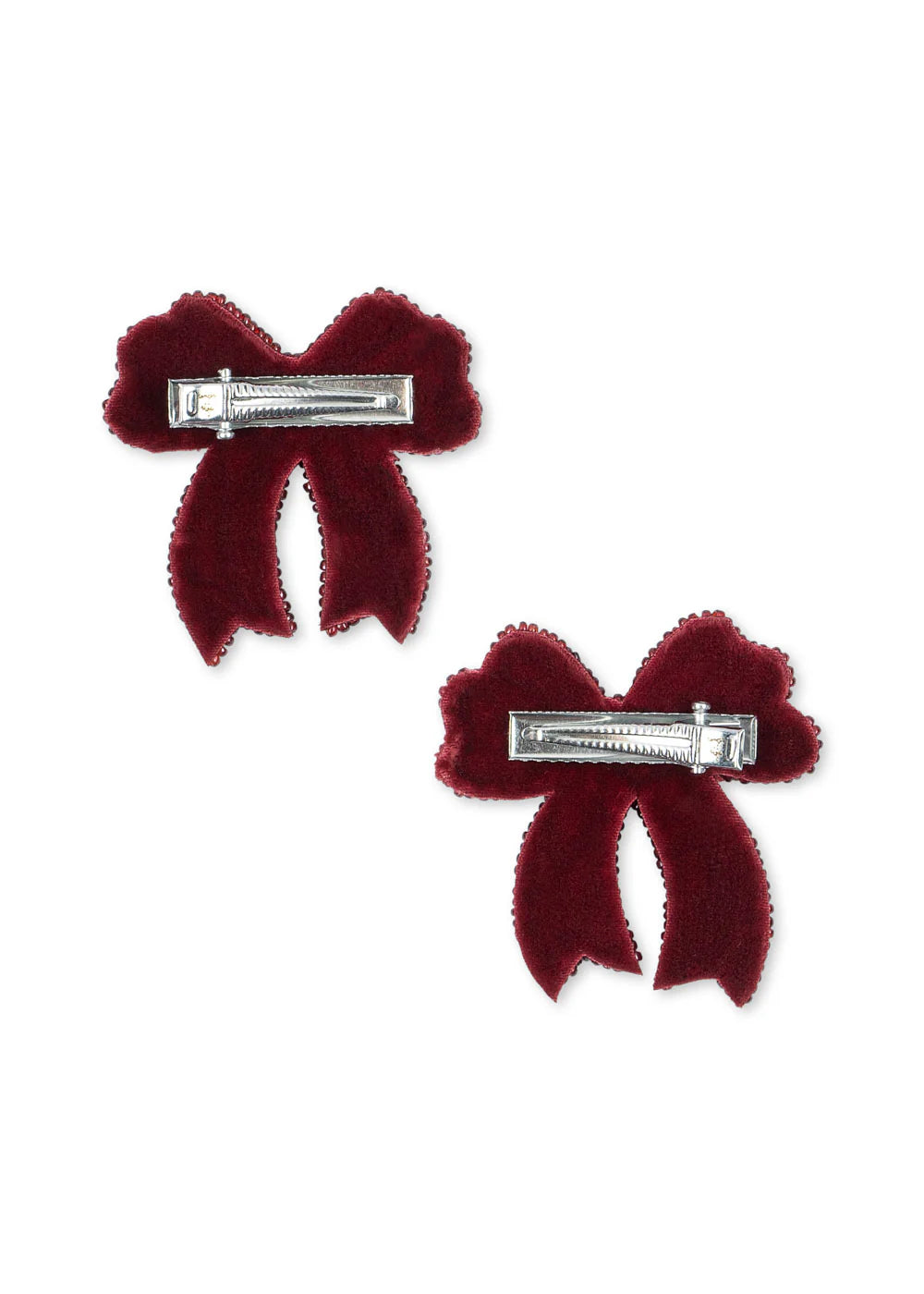 2 Pack Sequin Bow Hair Clip Red
