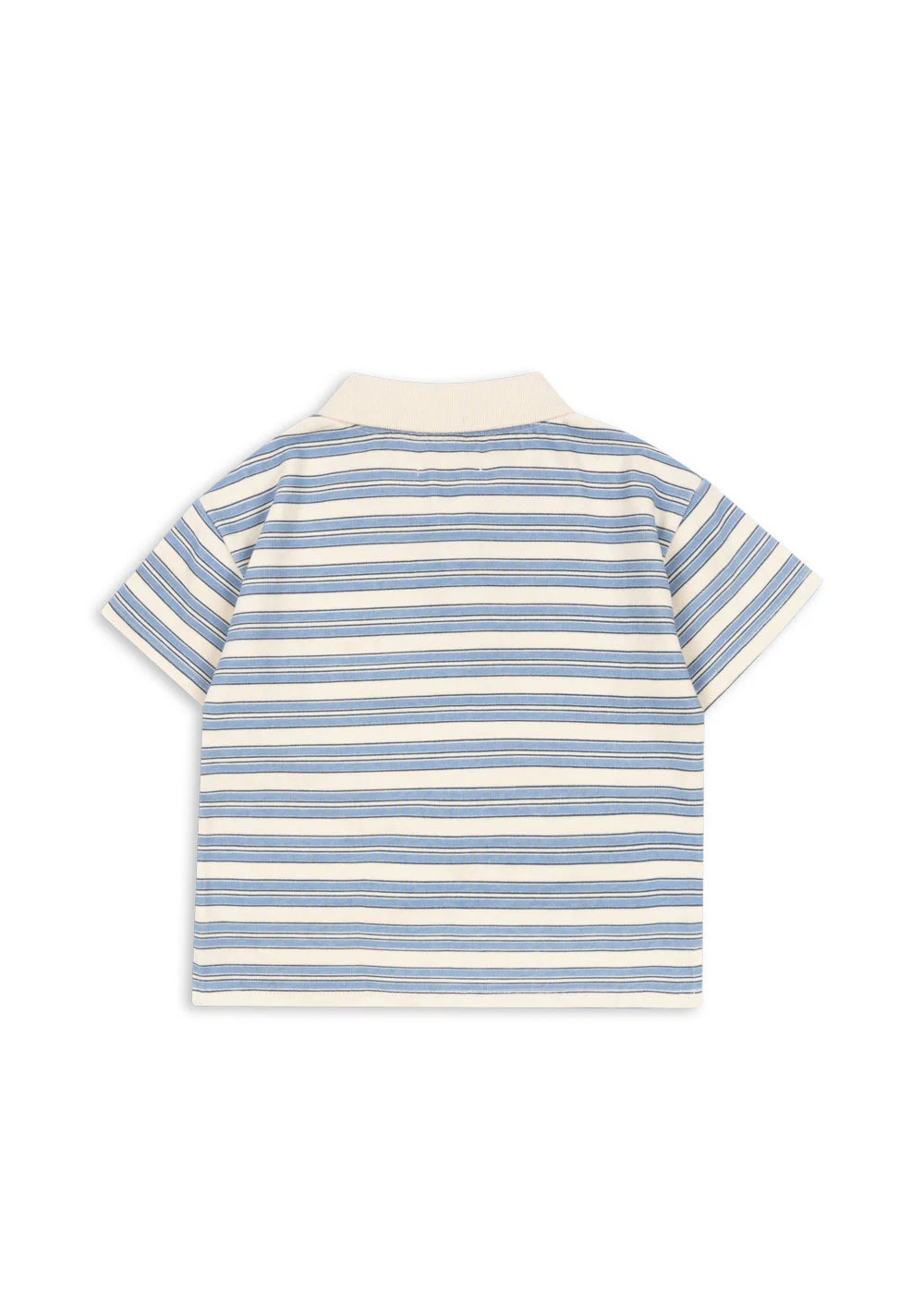 SPOTTY Short Sleeves Organic Cotton Polo Stripe Ciel