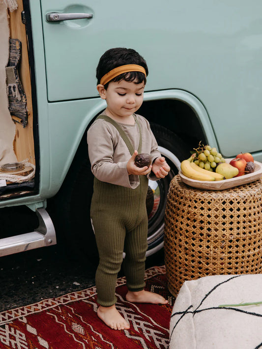 Hippy Footless Organic Cotton Olive