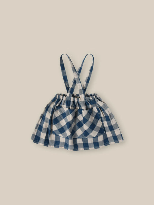 Pottery Blue Gingham Maker Crossback Skirt