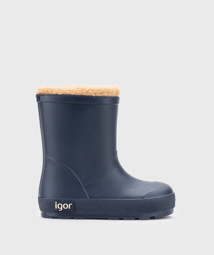 IGOR Yogi Borreguito Kids Fleece Lined Rain Boots Navy