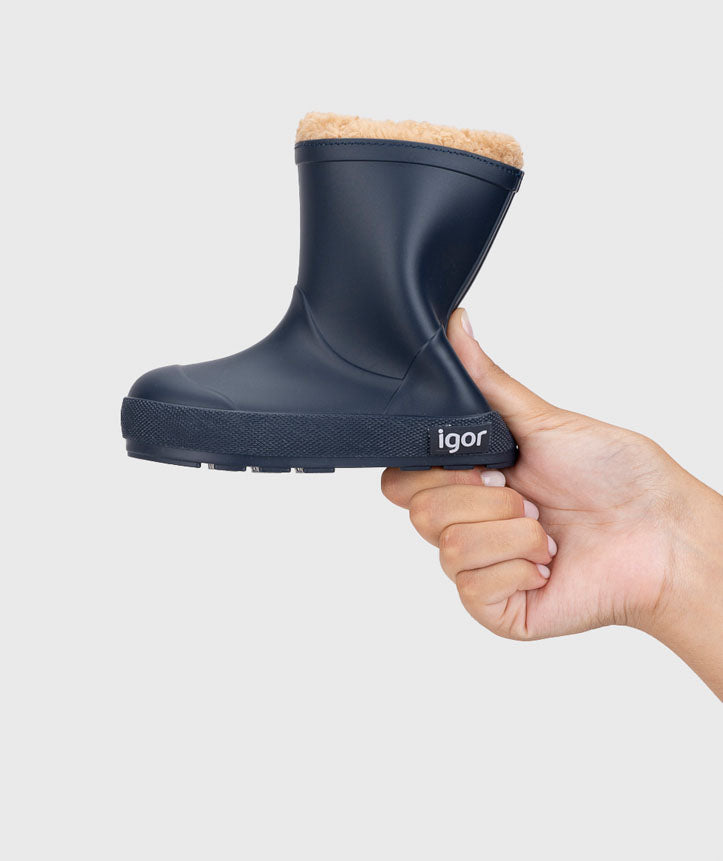 IGOR Yogi Borreguito Kids Fleece Lined Rain Boots Navy