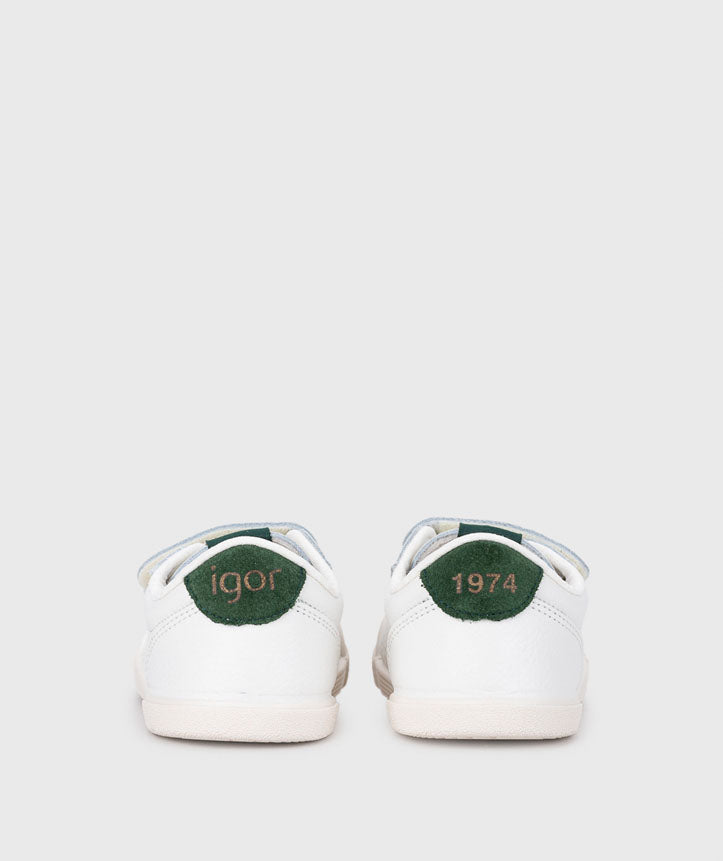 IGOR Tennis Musgo Kids Leather Sneakers White & Green