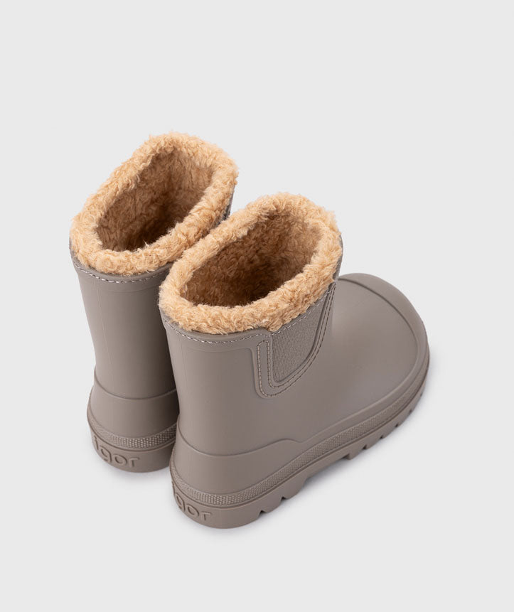 IGOR Verona Borrego Kids Fleece Lined Rain Boots Taupe