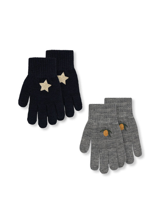 2 Pack Wool Gloves Lemon & Star