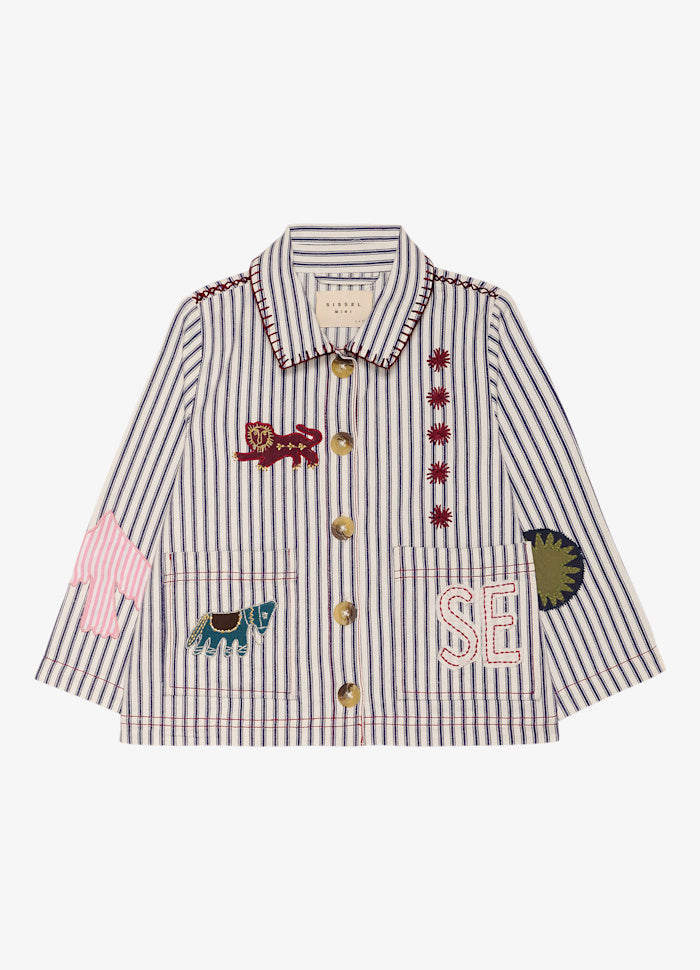 Sissel Edelbo My MINI Striped Kids Jacket Milk Lad