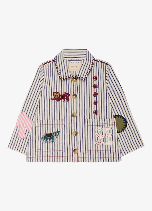 Sissel Edelbo My MINI Striped Kids Jacket Milk Lad