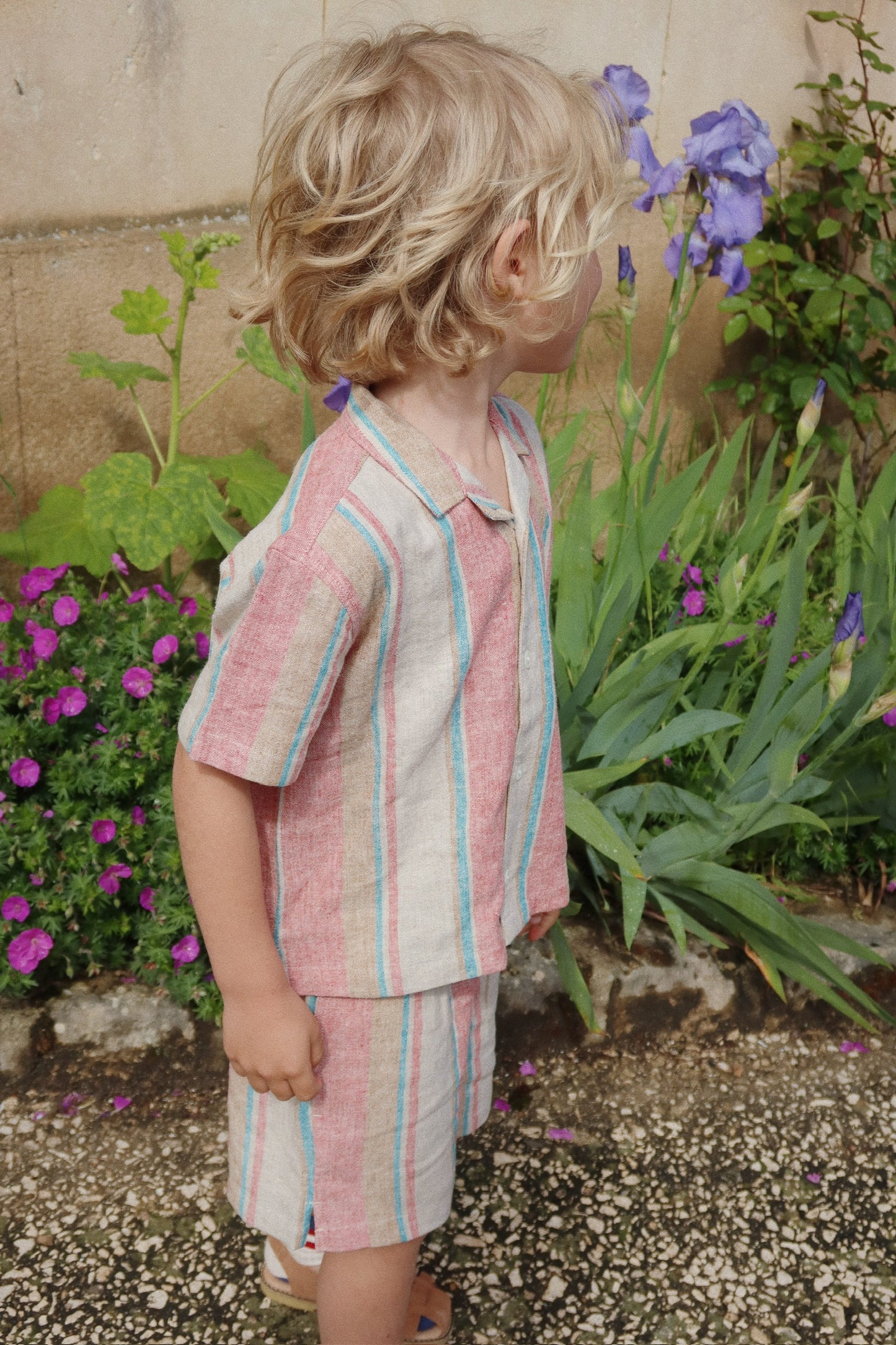 VENICE Boys Striped Linen Summer Shorts
