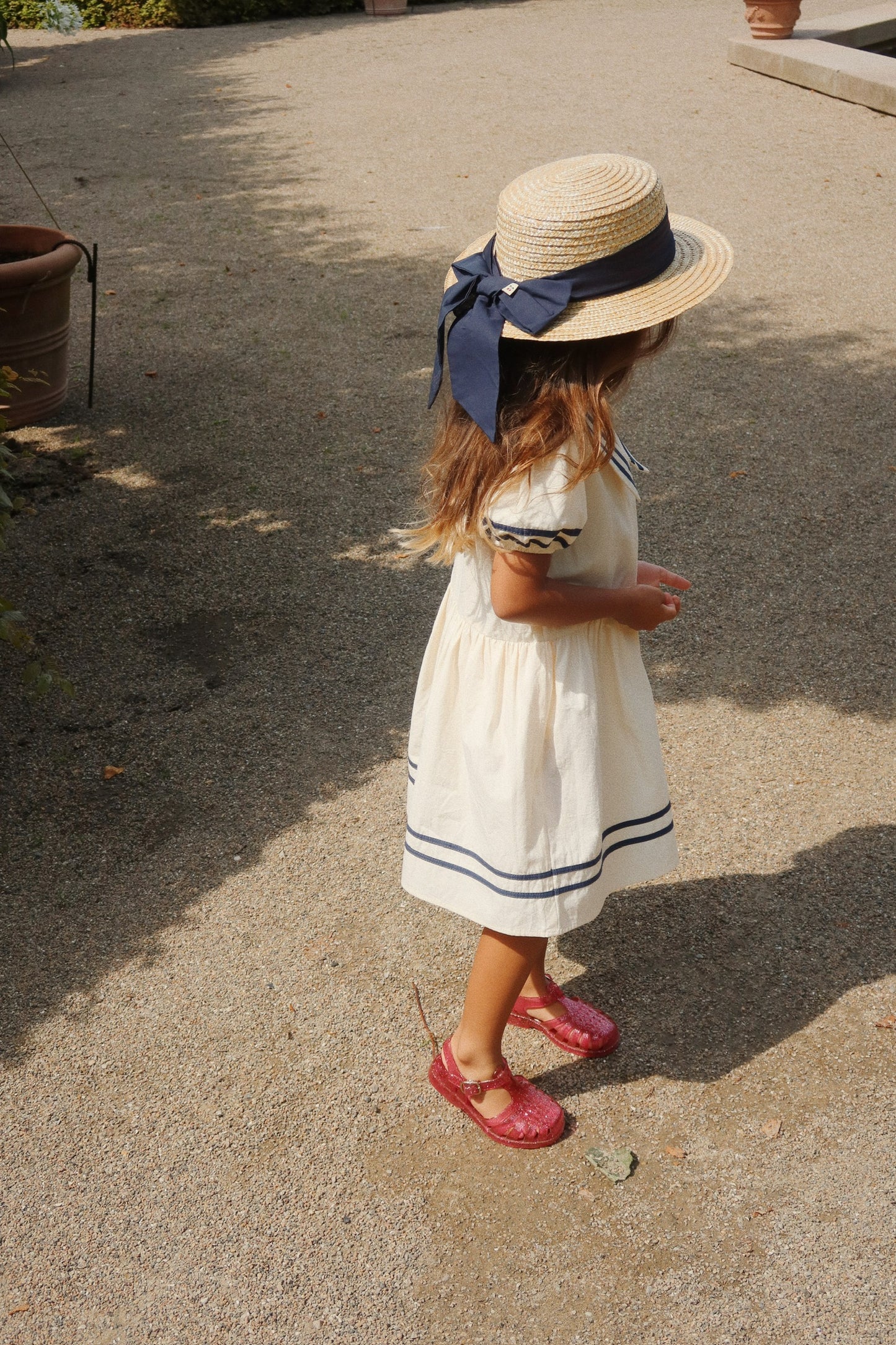 Allie Summer Sailor Straw Boater Hat