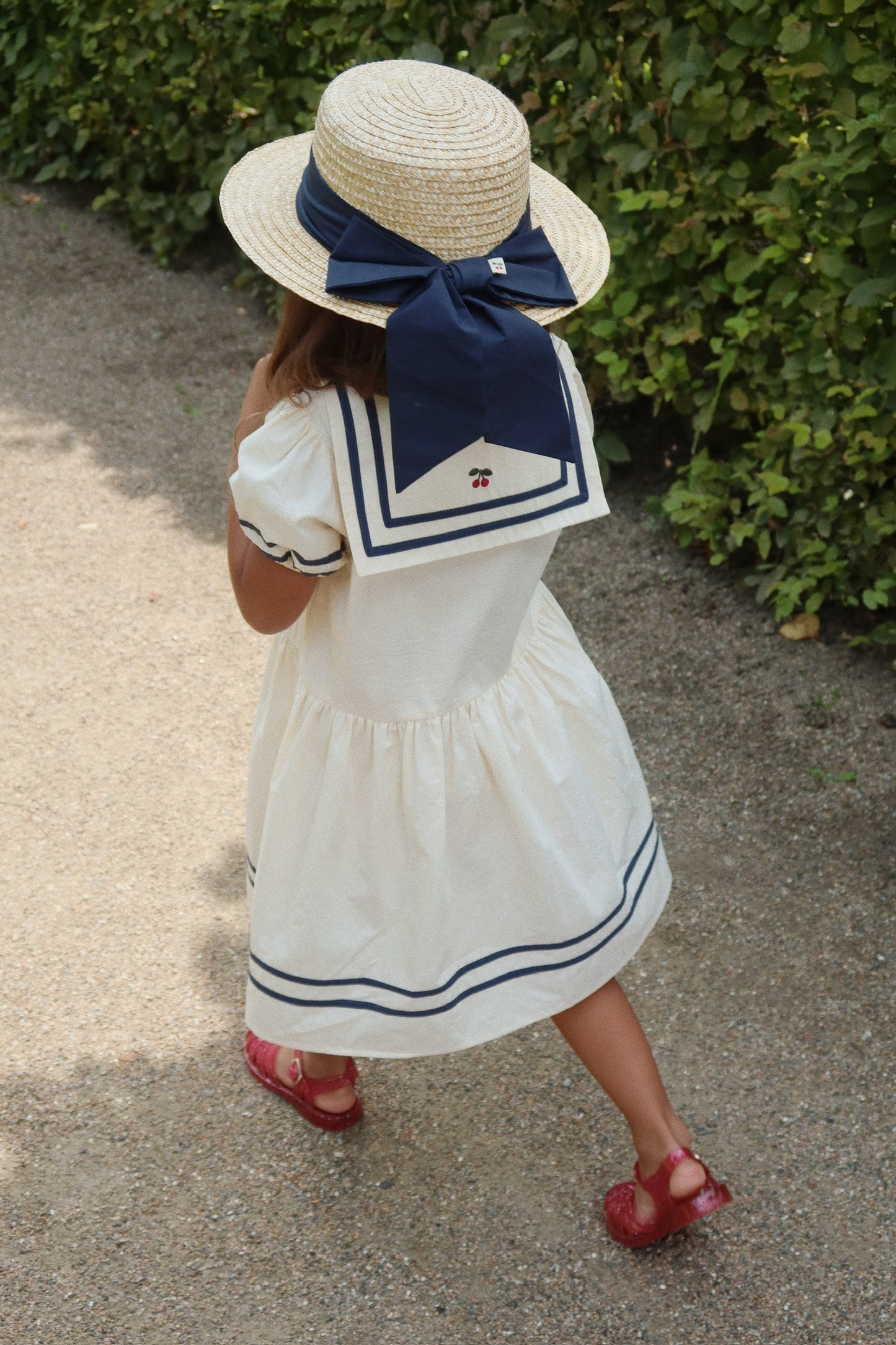 Allie Summer Sailor Straw Boater Hat