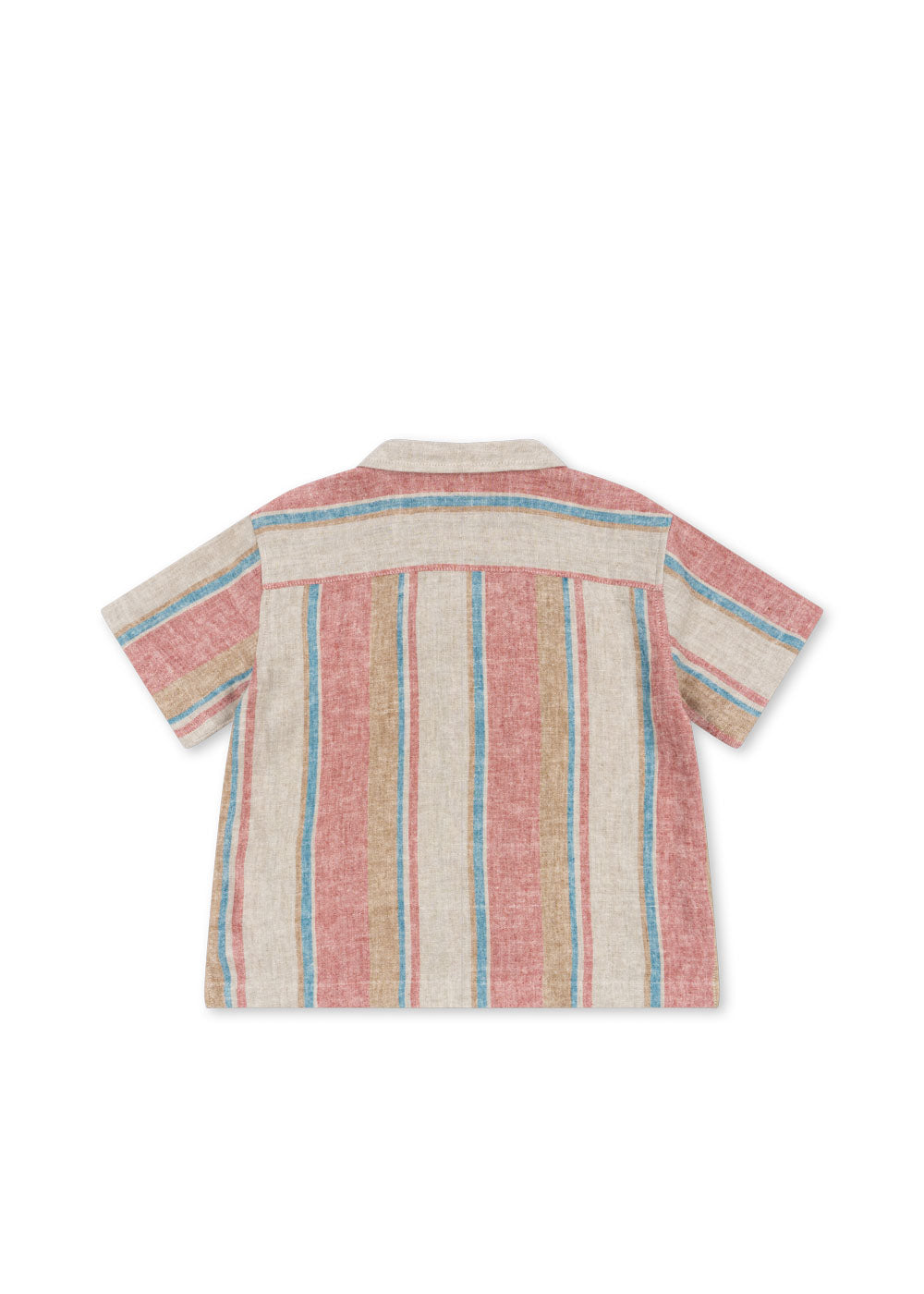 VENICE Boys Striped Linen Summer Short Sleeves Shirt