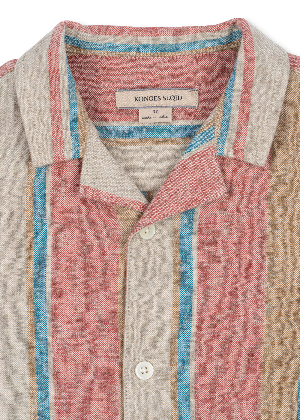 VENICE Boys Striped Linen Summer Short Sleeves Shirt