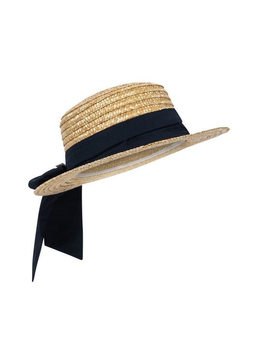Allie Summer Sailor Straw Boater Hat