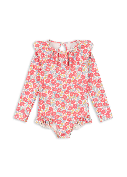 MANUCA Long Sleeves Swimsuit Multi Floral Print Rose Anglaise