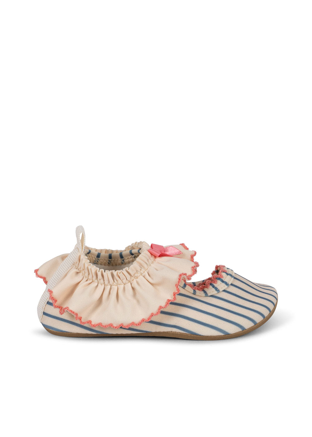 Girls Summer GINA Frill Striped Non-Slip Swim Shoes Ruffle Bow
