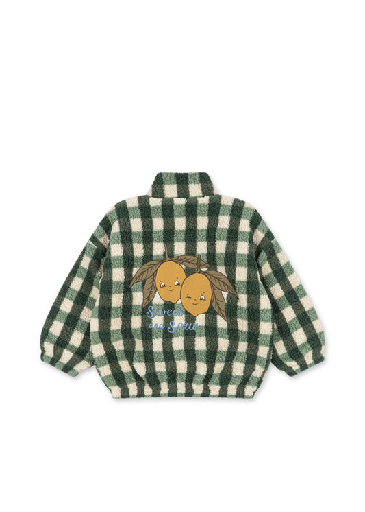 Konges Sløjd JODY Teddy Kids Fleece Jacket Green Check