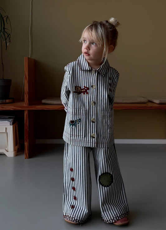 Sissel Edelbo My MINI Striped Kids Jacket Milk Lad