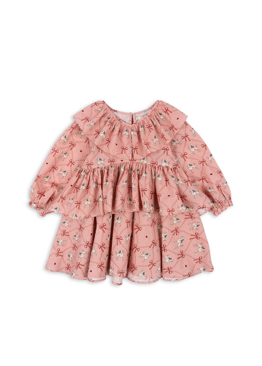 LUNELLA Organic Cotton Long Sleeves Dress Collar Pink