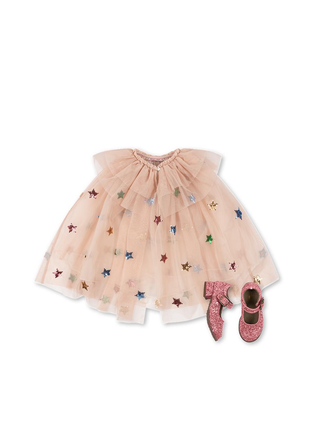 Glitter Organic Cotton Lining Fairy Costume Set with Shoes Stars