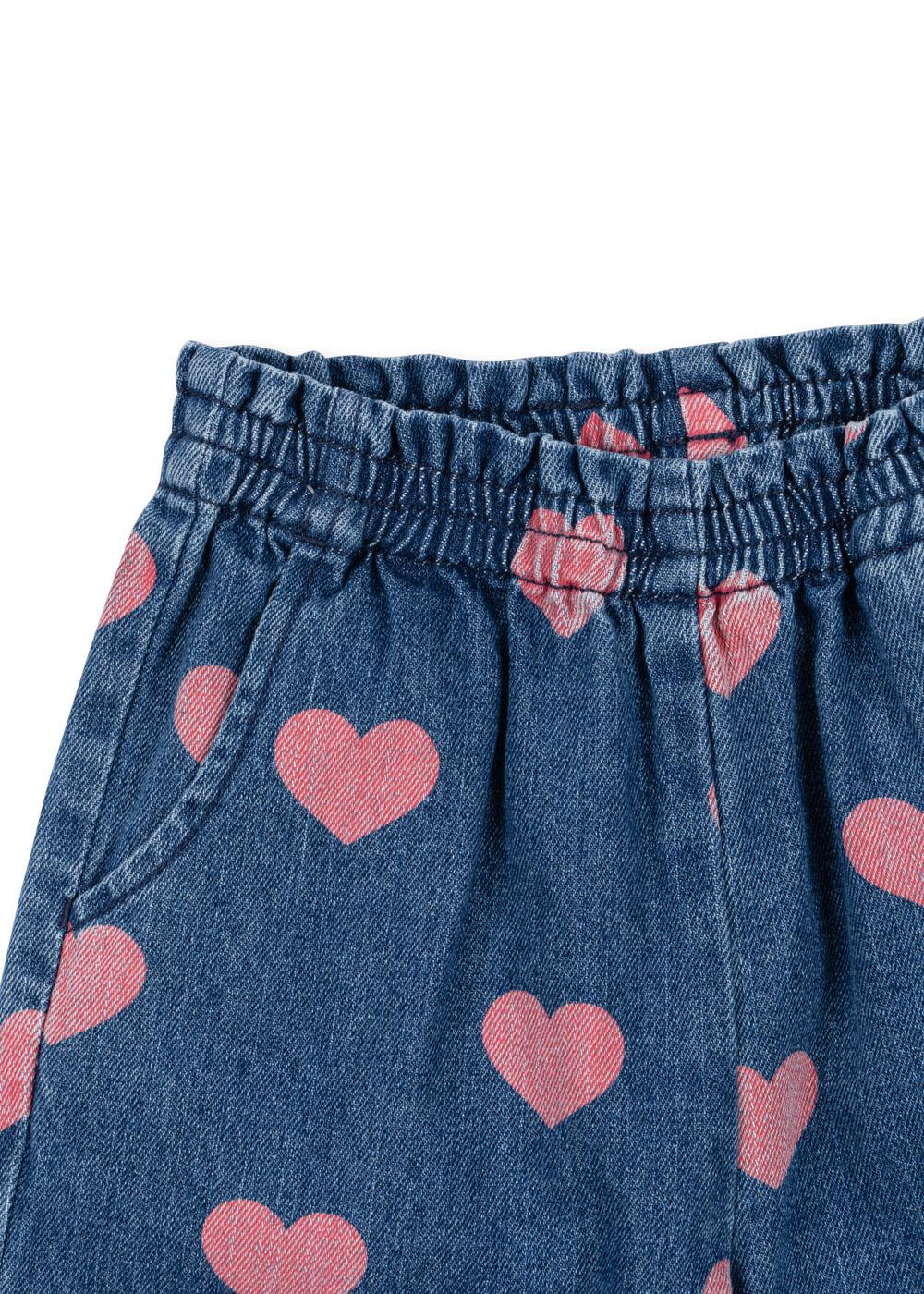 MAGOT Denim Organic Cotton Frill Pants Hearts